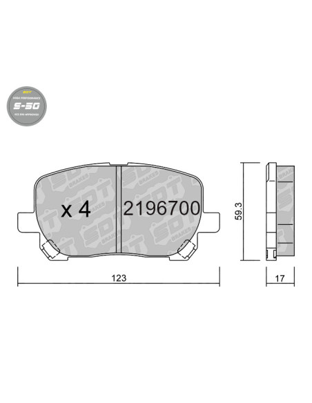 HIGH PERFORMANCE BRAKEPADS S50 TOYOTA