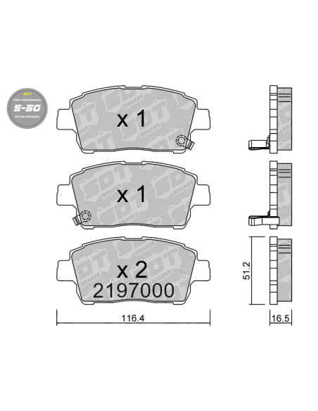 FRONT HIGH PERFORMANCE BRAKEPADS S50 TOYOTA CELICA ZZT23 COROLLA E12 MR2 ZZW30 PRIUS YARIS