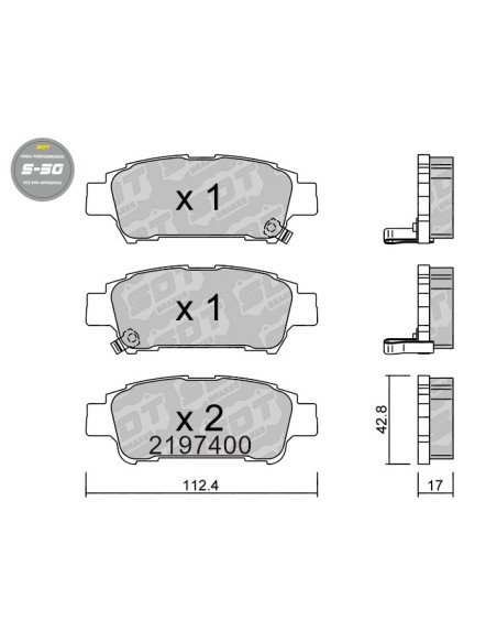 HIGH PERFORMANCE BRAKEPADS S50 TOYOTA