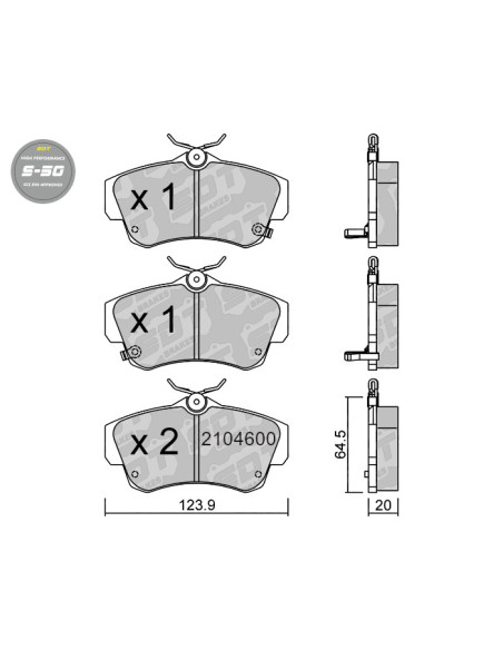 FRONT HIGH PERFORMANCE BRAKEPADS S50 CHRYSLER PT CRUISER