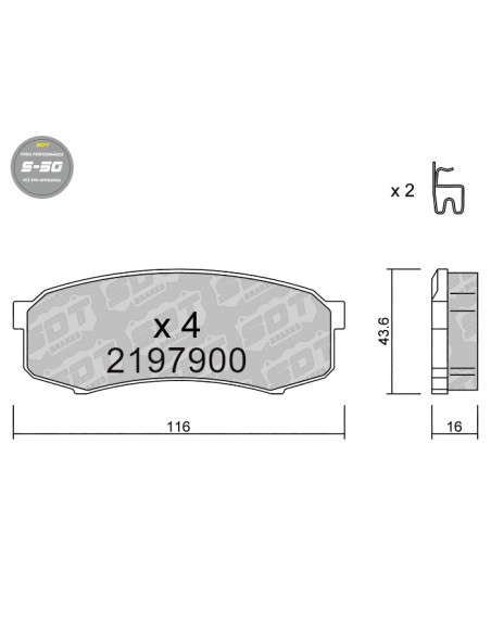 REAR HIGH PERFORMANCE BRAKEPADS S50 MITSUBISHI MONTERO IV V80 V90 TOYOTA FJ CRUISER LAND CRUISER HDJ80 KDJ120