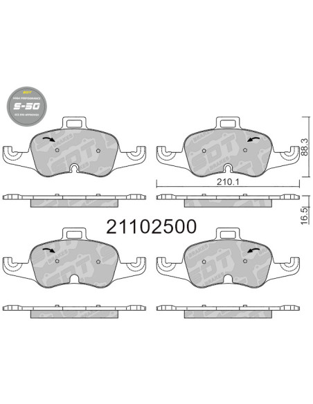 Pastillas De Freno Delanteras High Performance S50 Audi Tt Tts Quattro Fv