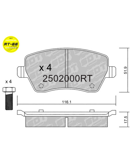 FRONT RACING BRAKEPADS RT66 NISSAN MICRA K12 K13 K14 RENAULT CLIO MK3 MK4 SUZUKI SWIFT III