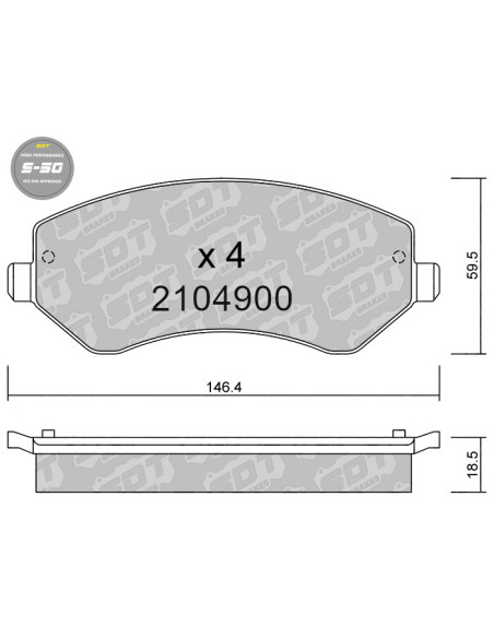 FRONT HIGH PERFORMANCE BRAKEPADS S50 JEEP OFF-ROAD CHEROKEE KJ CHRYSLER VOYAGER