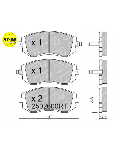 FRONT RACING BRAKEPADS RT66 SUBARU...