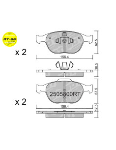 Pastillas De Freno Racing Delanteras Rt66 Ford Fiesta St150 Focus St170 Tourneo Connect Transit Connect