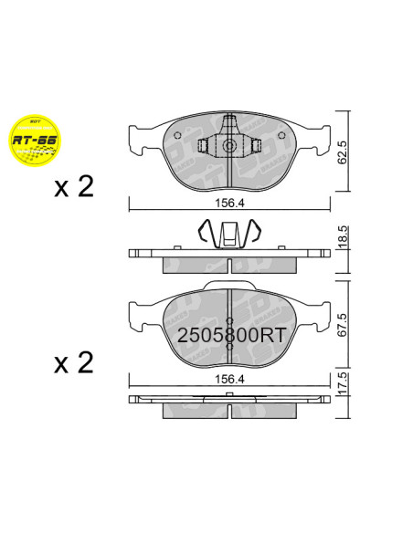 Pastillas De Freno Racing Delanteras Rt66 Ford Fiesta St150 Focus St170 Tourneo Connect Transit Connect