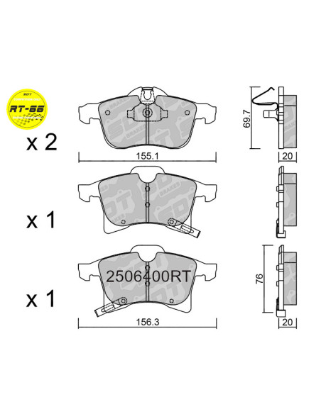 FRONT RACING BRAKEPADS RT66 OPEL ASTRA H CORSA C CORSA D CORSA E MERIVA ZAFIRA