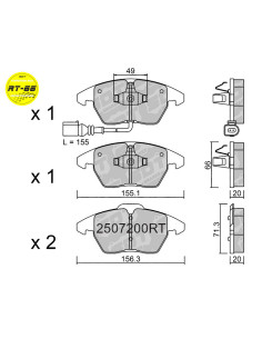 FRONT RACING BRAKEPADS RT66 AUDI A1 S1 PEUGEOT 207 RC 208 GTI SEAT IBIZA 6J CUPRA FABIA 5J VW POLO 6R 6C GTI