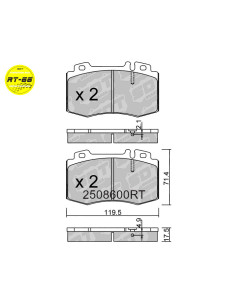 FRONT RACING BRAKEPADS RT66 MERCEDES CLASE C 203 CLK 209 CLS 219 CLASE E 211 ML 163 CLASE S 220