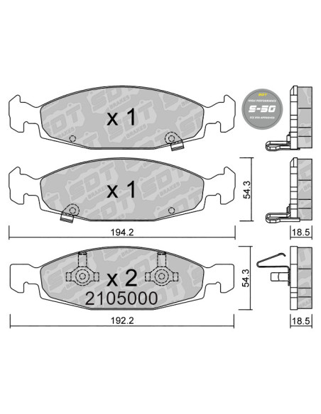 FRONT HIGH PERFORMANCE BRAKEPADS S50 JEEP OFF-ROAD GRAND CHEROKEE WJ-WG