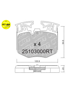 Pastillas De Freno Delanteras Racing Rt66 Bmw 5 G30 6 G32 7 G11 X3 G01 X4 G02 X5 G05 Z4 G29 Supra Db41