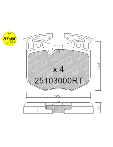 FRONT RACING BRAKEPADS RT66 BMW 5 G30 6 G32 7 G11 X3 G01 X4 G02 X5 G05 Z4 G29 SUPRA DB41