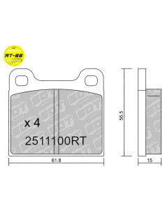 RACING BRAKEPADS RT66 ALFA ROMEO AUDI BEDFORD BMW MERCEDES OPEL PORSCHE SAAB TALBOT VW