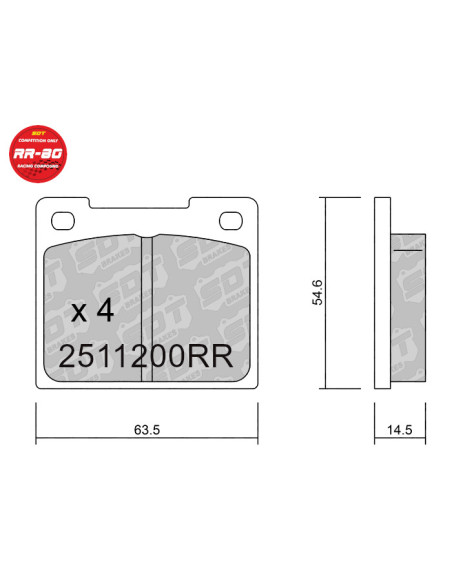 RACING BRAKEPADS RR80 ALCON R TYPE CITROEN C2 R2 DS3 R3 FORD FIESTA RALLYE3 R2 RALLYE4 208 R2 GT86 R3