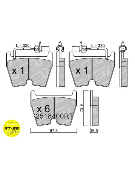 FRONT RACING BRAKEPADS RT66 AUDI RS4 RS5 R8 LAMBORGUINI DIABLO GALLARDO MURCIELAGO