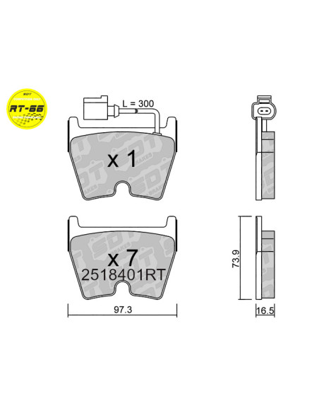 FRONT RACING BRAKEPADS RT66 AUDI RS3 8V Q3 RS 8U TT RS FV (8 PADS)