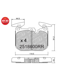 FRONT RACING BRAKEPADS RR80 BMW PERFORMANCE BRAKES Msport M135 M140 M235 M240 M2 3 F30 4 F32