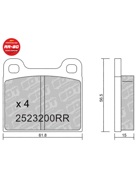 FRONT RACING BRAKEPADS RR80 ALFA ROMEO AUDI BEDFORD BMW MERCEDES OPEL PORSCHE SAAB TALBOT VW