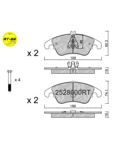 FRONT RACING BRAKEPADS RT66 AUDI A4 B8 A5 8T 8F FORD FOCUS MK2