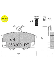 FRONT RACING BRAKEPADS RT66 ALFA ROMEO AUTOBIANCHI FIAT LANCIA