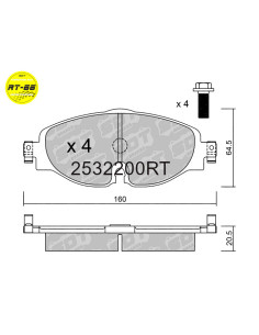 FRONT RACING BRAKEPADS RT66 AUDI A3 8V CUPRA SEAT LEON 5F SKODA GOLF 7 T-ROC