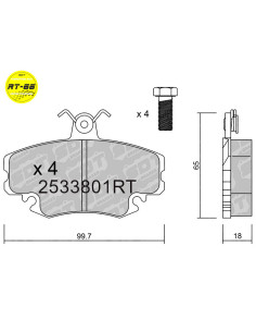 FRONT RACING BRAKEPADS RT66 DACIA PEUGEOT 205 GTI 309 GTI RENAULT ALPINE CLIO R5 GT TURBO R11 R19