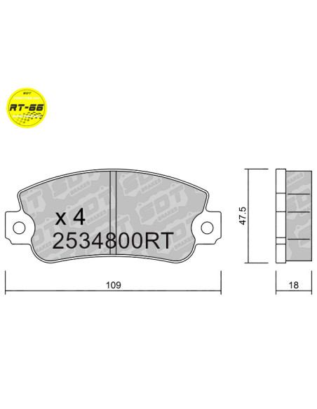 FRONT RACING BRAKEPADS RT66 AUTOBIANCHI Y10 FIAT PANDA 141 UNO LANCIA SEAT PANDA RONDA