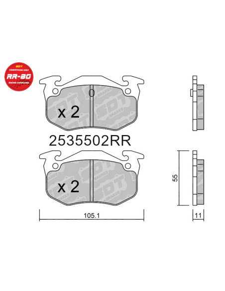 REAR RACING BRAKEPADS RR80 CITROEN SAXO ZX PEUGEOT 106 205 206 306 309 RENAULT R5 GT TURBO R11