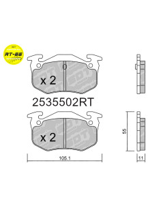Pastillas De Freno Traseras Racing Rt66 Citroen Saxo Zx Peugeot 106 205 206 306 309 Renault R5 Gt Turbo R11