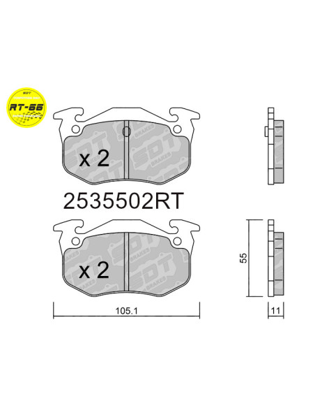 Pastillas De Freno Traseras Racing Rt66 Citroen Saxo Zx Peugeot 106 205 206 306 309 Renault R5 Gt Turbo R11
