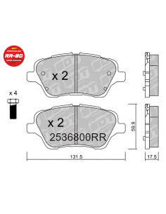 Pastillas De Freno Delanteras Racing Rr80 Ford Bmax Fiesta Vii 1.6I 16V St200