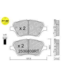 FRONT RACING BRAKEPADS RT66 FORD BMAX FIESTA VII 1.6i 16V ST200