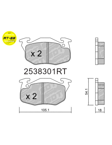 Pastillas De Freno Delanteras Racing Rt66 Citroen Ax Saxo Zx Peugeot 106 205 306 309 Renault Clio R5 R11 R19