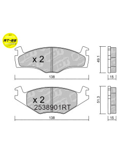 Pastillas De Freno Delanteras Racing Rt66 Seat Ibiza Mk2 Vw Golf Ii Gti Polo