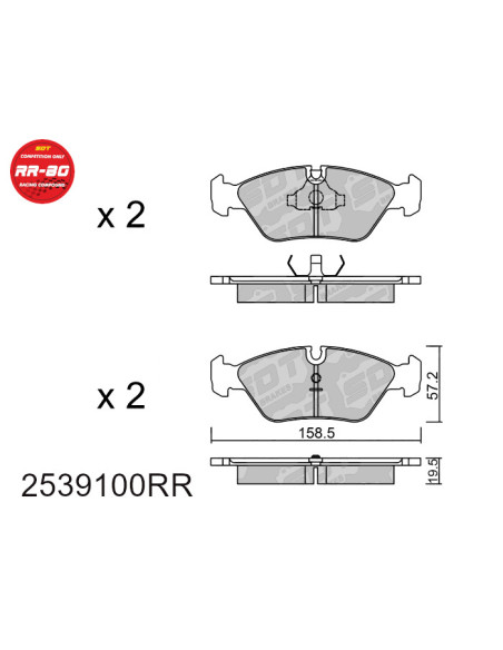 FRONT RACING BRAKEPADS RR80 BMW SERIE 3 E30 M3 5 E28 M5 E24 FERRARI MASERATTI PORSCHE 928