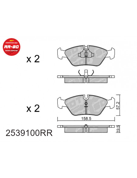 PASTILLAS DE FRENO DELANTERAS RACING RR80 BMW SERIE 3 E30 M3 5 E28 M5 E24 FERRARI MASERATTI PORSCHE 928