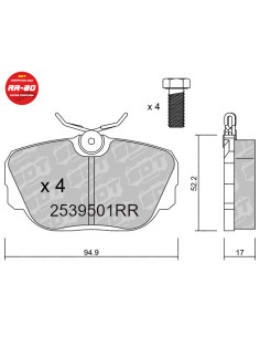 FRONT RACING BRAKEPADS RR80 BMW SERIE 3 E30 Z1