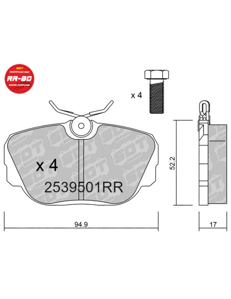 FRONT RACING BRAKEPADS RR80 BMW SERIE 3 E30 Z1