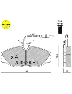 FRONT RACING BRAKEPADS RT66 CITROEN XSARA ZX PEUGEOT 306 GTI 406