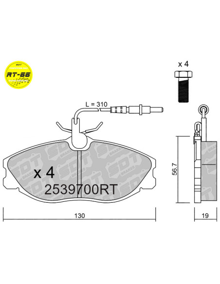FRONT RACING BRAKEPADS RT66 CITROEN XSARA ZX PEUGEOT 306 GTI 406