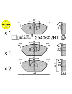 FRONT RACING PADS RR80 AUDI A1 A3 SEAT ALTEA IBIZA III IV V LEON 1M 1P MII SKODA FABIA VW GOLF IV V VI