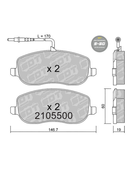 Pastillas De Freno Delanteras High Performance S50 Citroen C8 Jumpy Fiat Scudo Lancia Peugeot 807 Expert