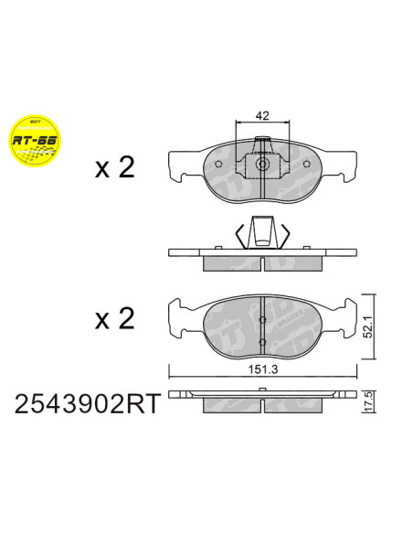 Pastillas De Freno Delanteras Racing Rt66 Fiat Punto 176 188 Lancia Y