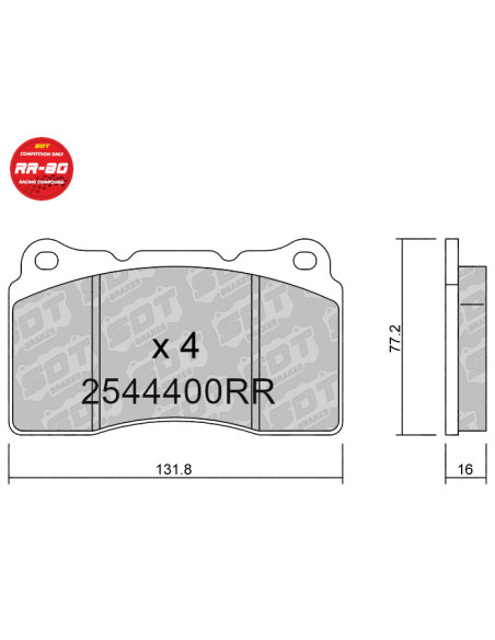 Pastillas de freno delanteras Racing RR80 Cupra Brembo Civic FK8 Mitsu Evolution Megane RS Impreza Tesla