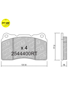 RACING BRAKEPADS RT66 147 GTA AUDI CUPRA BREMBO CIVIC FK8 MITSU EVOLUTION MEGANE RS IMPREZA TESLA